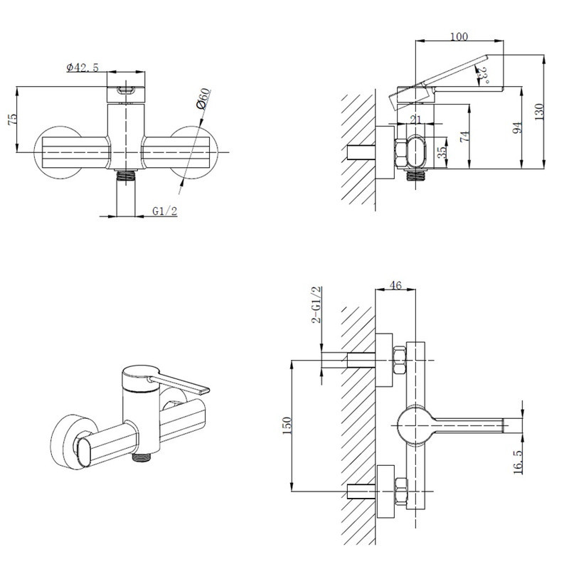 Смеситель для гигиенического душа Mixxus Lord 024 с лейкой (MI7135) Киев - изображение 2