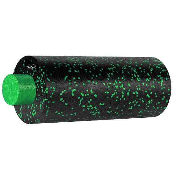 Масажний ролик (роллер) гладкий PowerPlay PP-4348 2 in 1 EPP Foam Roller Чорно/Зелений (33x14см.) Кам'янське