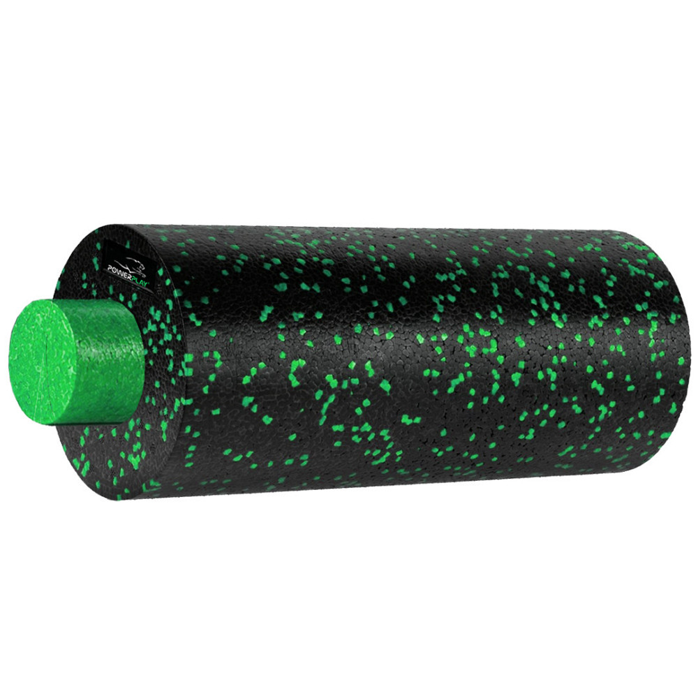 Масажний ролик (роллер) гладкий PowerPlay PP-4348 2 in 1 EPP Foam Roller Чорно/Зелений (33x14см.) Кам'янське - фото 2
