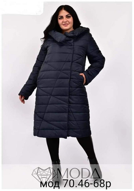 Жіноча подовжена зимова куртка пуховик великих розмірів.  46-72р Київ - фото 4