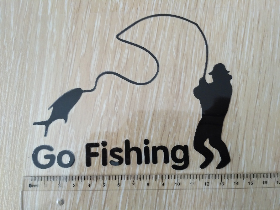 Наклейка На рибалку Чорна Тюнінг авто Київ - фото 2