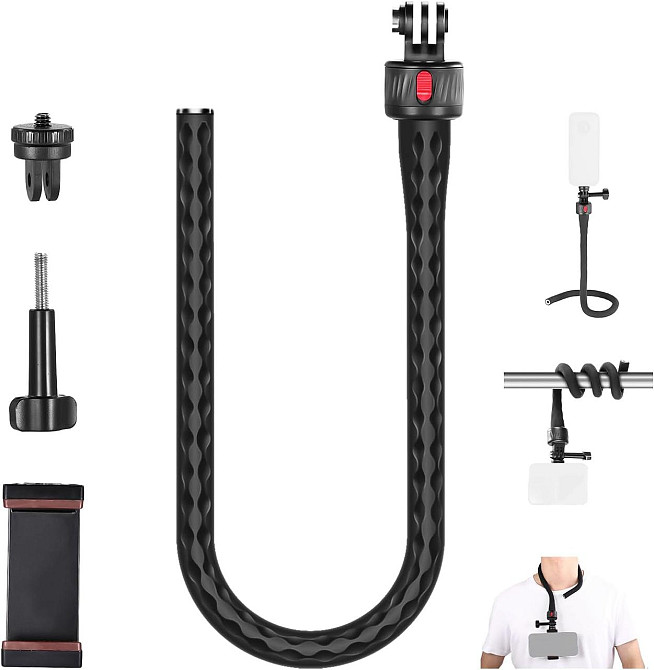 Гнучкий тримач NEEWER GP-17 з магнітною базою, для Insta360, DJI, iPhone, екшн-камер, GoPro, штатив, селфі Київ - фото 1