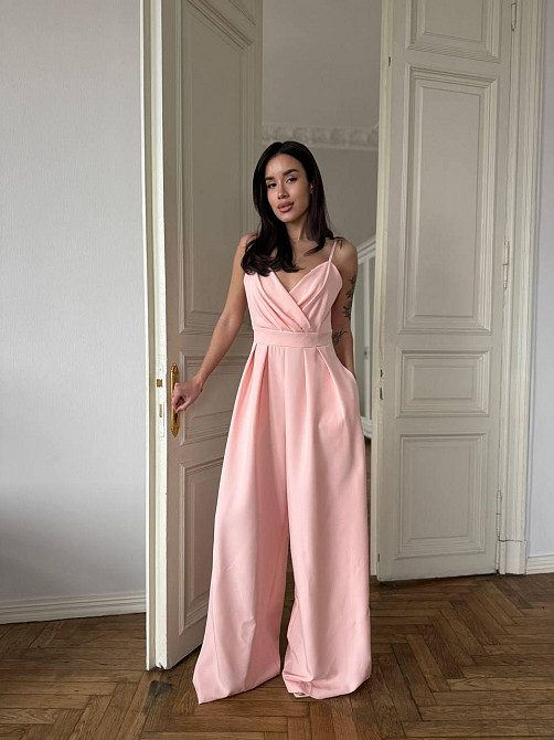 Стильний жіночий елегантний комбінезон костюм преміум'якості Персик, 44 Одеса - фото 9