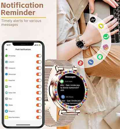 Жіночий смарт-годинник: EIGIIS CF30 RAINBOY. NFC. Київ