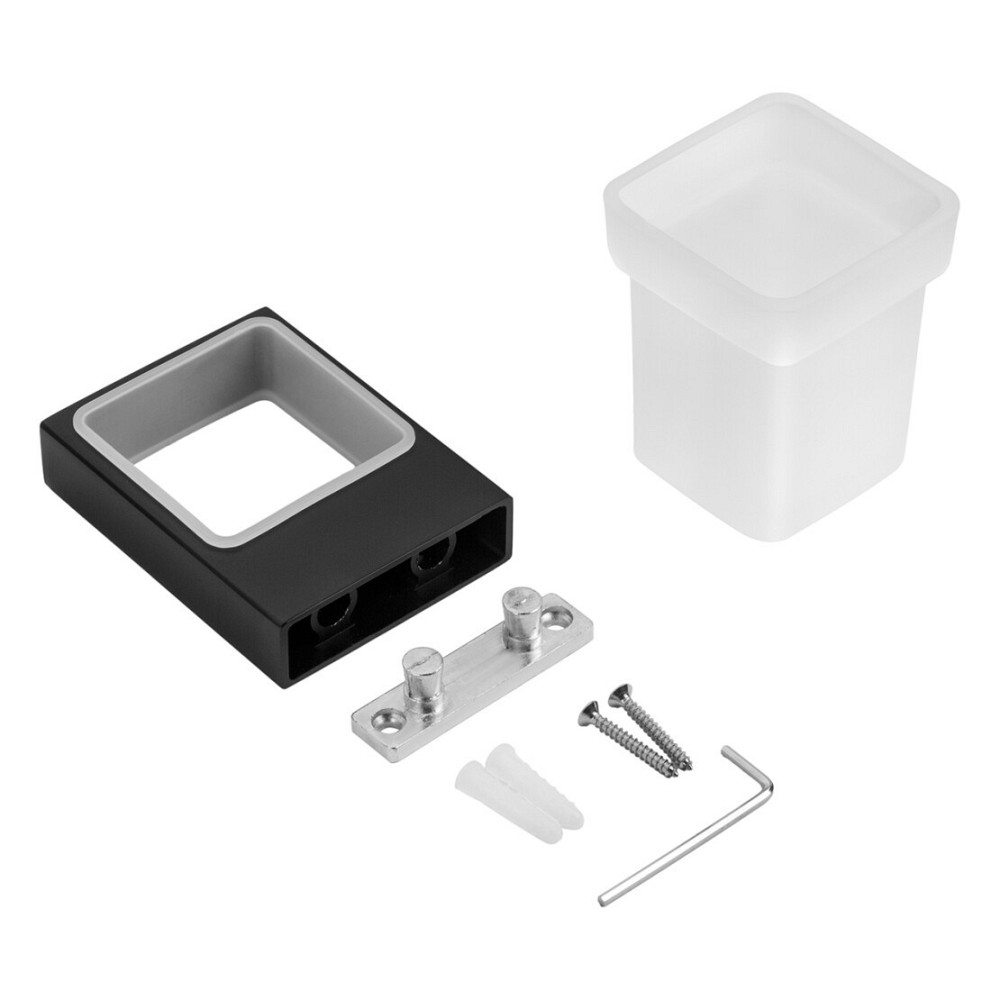 Склянка з тримачем для зубних щіток Kroner KRP Edelstahl Kubus - SCH3906 білий/чорний Київ - фото 3