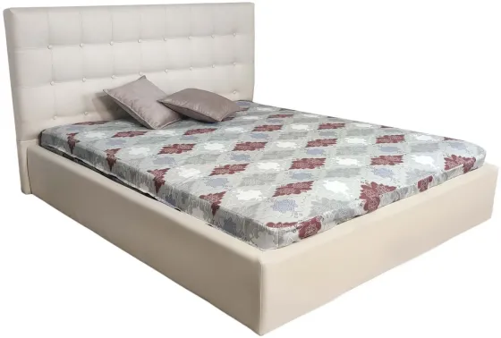 Кровать Двуспальная Britania Comfort 140 х 190 см С подъемным механизмом и нишей для белья Экокожа Бежевый Киев