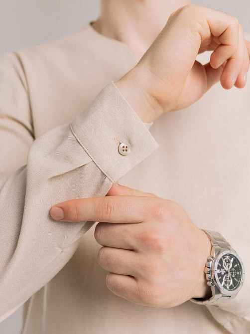 Мужская рубашка бежевая с длинным рукавом Pobedov Horizon Киев - изображение 6