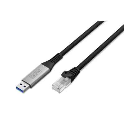Дата кабель USB AM to RJ45 Ethernet 2.0m CAT6A S/FTP 1Gbps LSZH Digitus (AK-300600-020-S) Винница