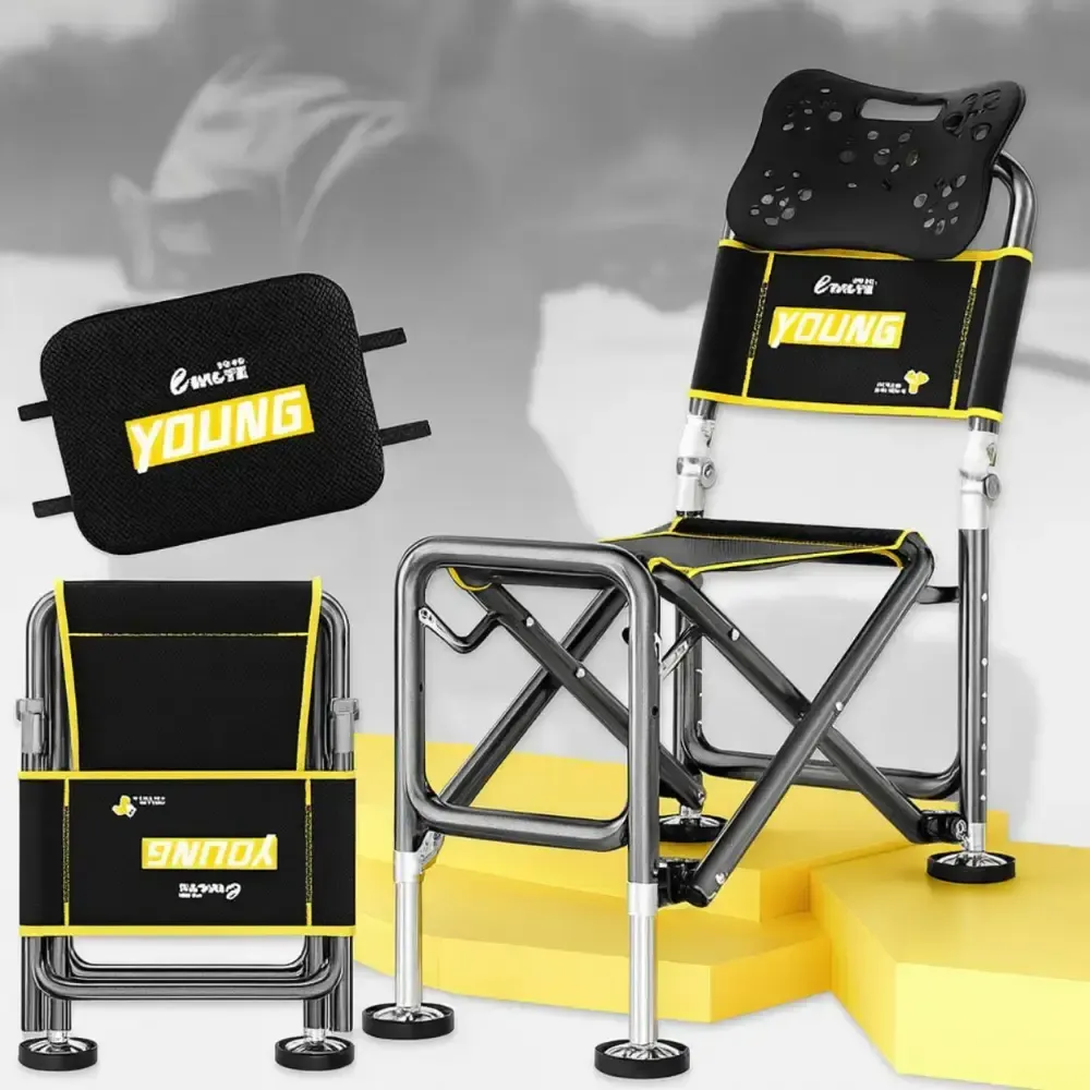 Складной телескопический стул до 150 кг, ven-1252 / Стул для рыбака / Складное кресло Коломия - фото 1