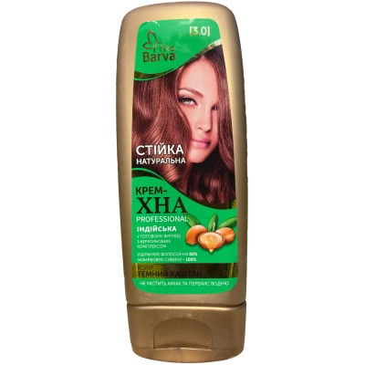 Хна Fito Barva Professional Индийская крем-хна в готовом виде 3.0 - Темный каштан 140 мл (4820098542246) Винница - изображение 1
