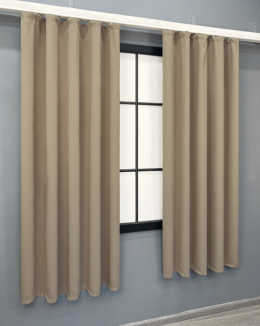 Комплект коротких штор VR-Textil Блекаут Midnight № 1230ш Темний бежевий 140х170 см 2 шт (35-0430) Київ - фото 3