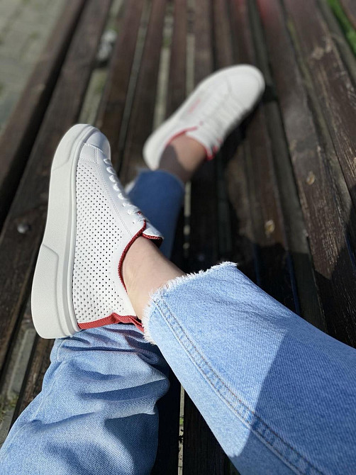 Kentro Кросівки жіночі KENTO 1530 білий/червоний (весна-літо, шкіра натуральна) (3502) Коломия - фото 4