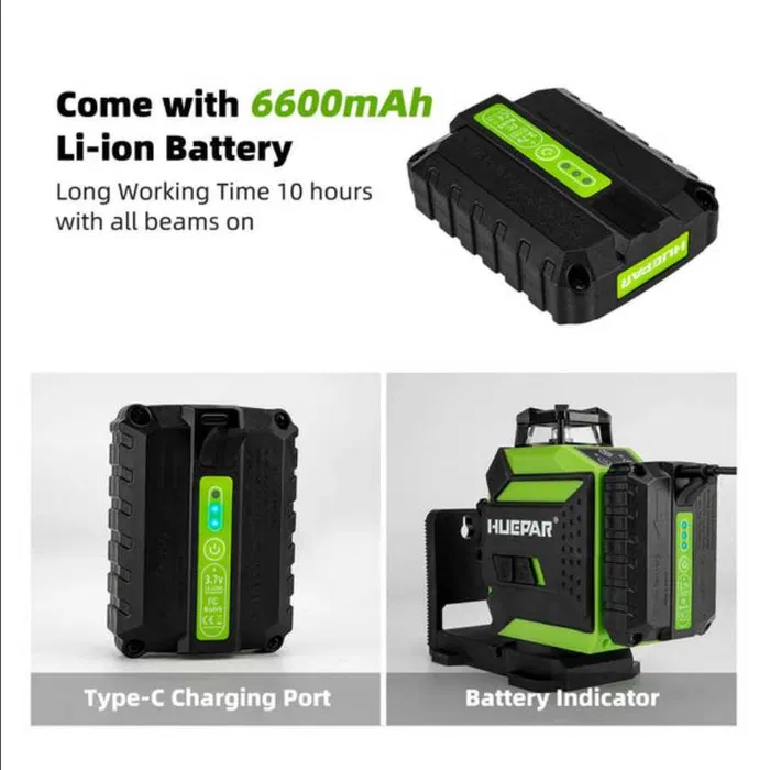 Лазерний рівень нівелір Huepar 703CG 3D Premium 6600 мАh Зелений промінь Вінниця - фото 4