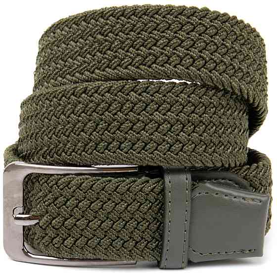 Текстильний чоловічий ремінь класика Оливковий (Vintage) Київ