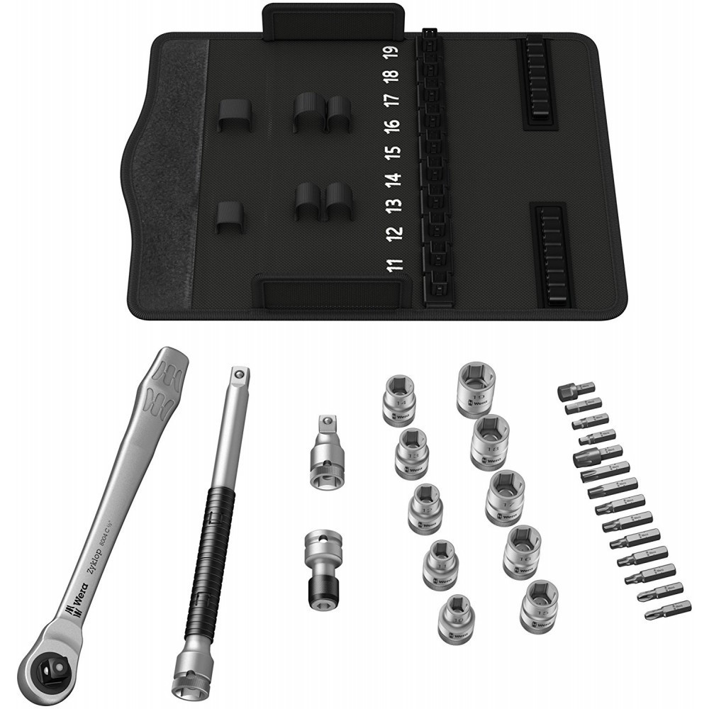 Набір торцевих головок та біт з тріскачкою, подовжувачем 1/2" 28од. Wera 8100 SC 8 Zyklop Metal 05004078001 Одеса - фото 3
