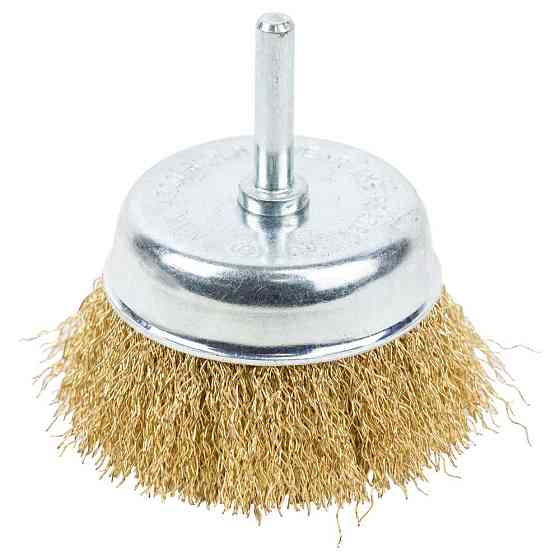 Grad Щетка проволочная чашеобразная Ø75мм хвостовик Ø6мм (латунированная) GRAD (9034075) Коломия