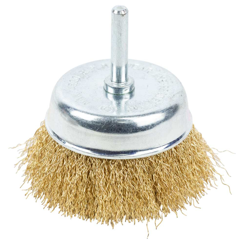 Grad Щетка проволочная чашеобразная Ø75мм хвостовик Ø6мм (латунированная) GRAD (9034075) Коломия - фото 1