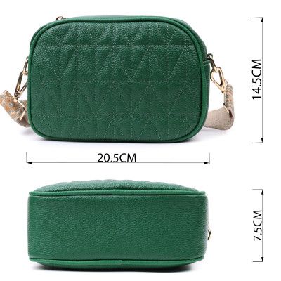 Сумка Vintage Стьобана жіноча з натуральної шкіри Зелена (22613) Вінниця - фото 9