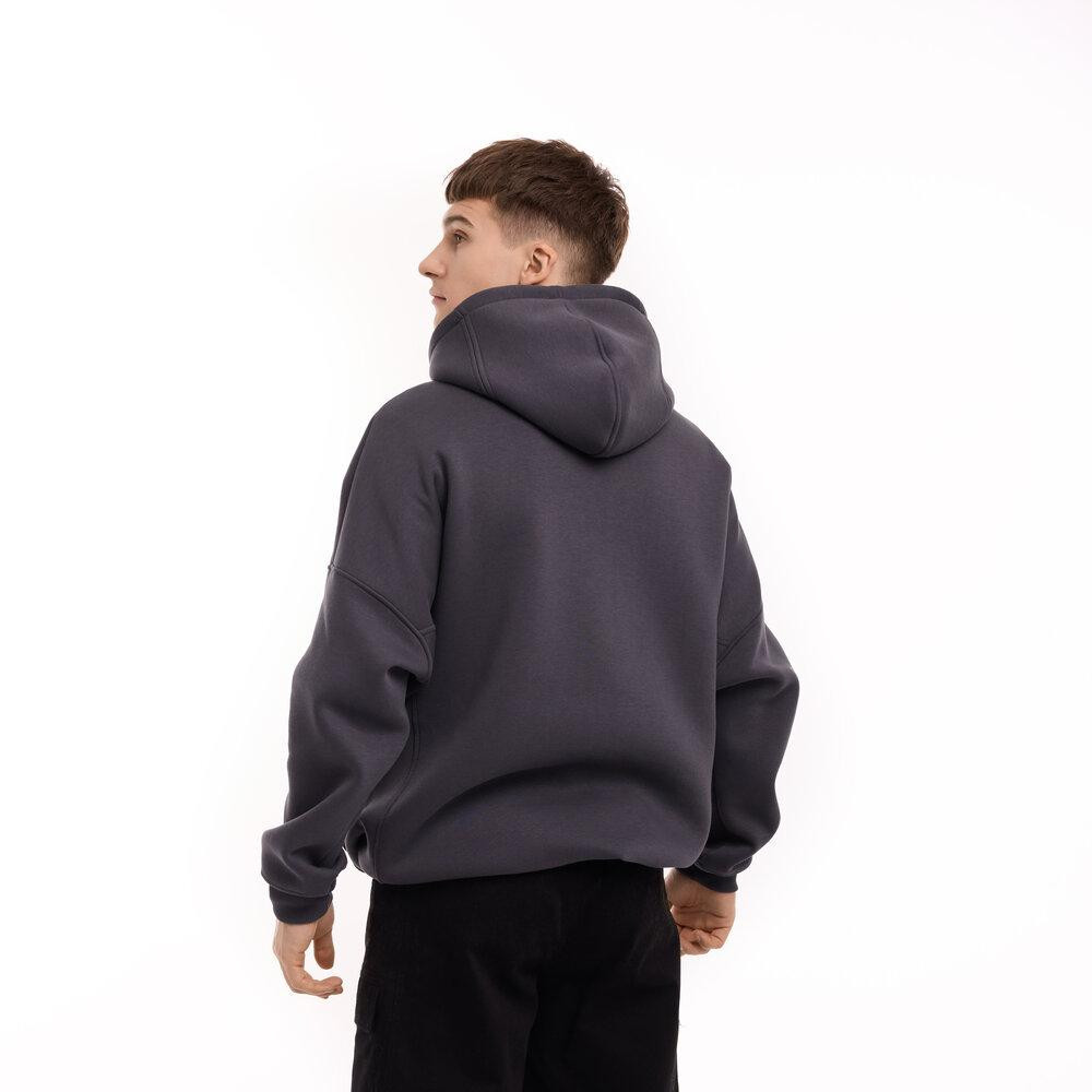Графітове худи оверсайз для мужчин Pobedov Urbanist. Худи большого размера зимнее Киев - изображение 3