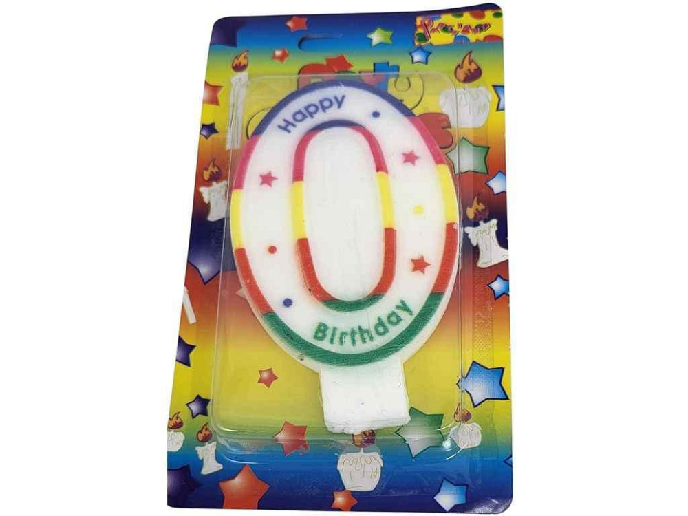 Свеча-цифра 0 Happy Birthday радуга арт.072 ТМ PRC Solmir Киев - изображение 1