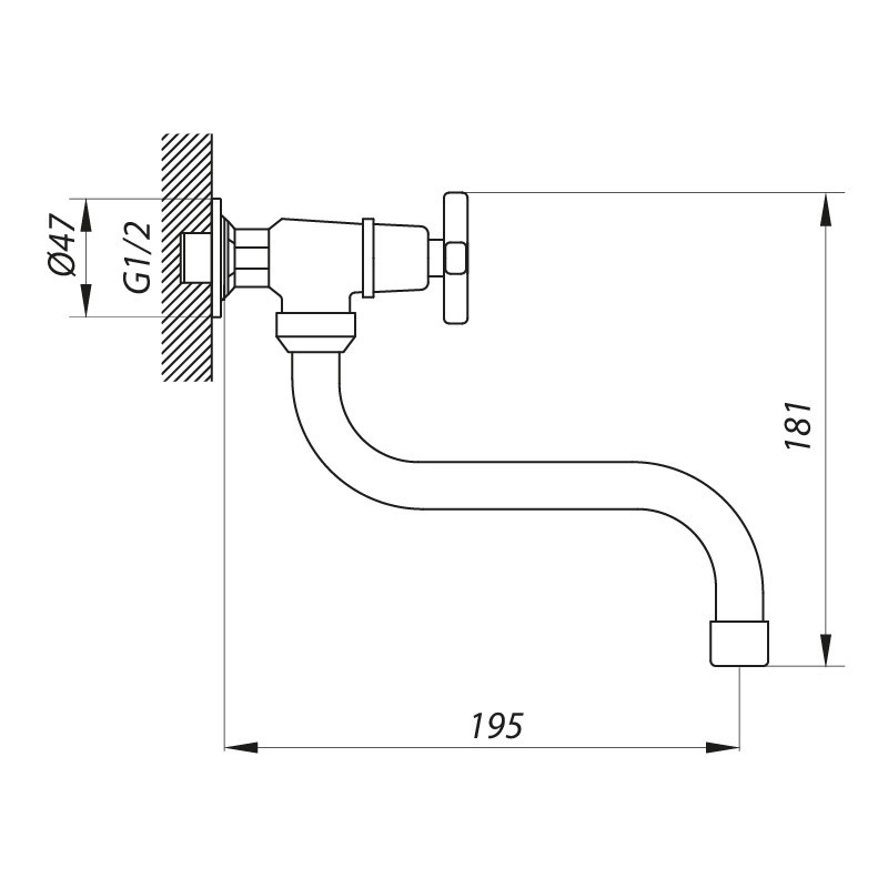 Монокран на одну воду Zerix JIK13 102-A настінний (ZX3056) Чернівці - фото 3