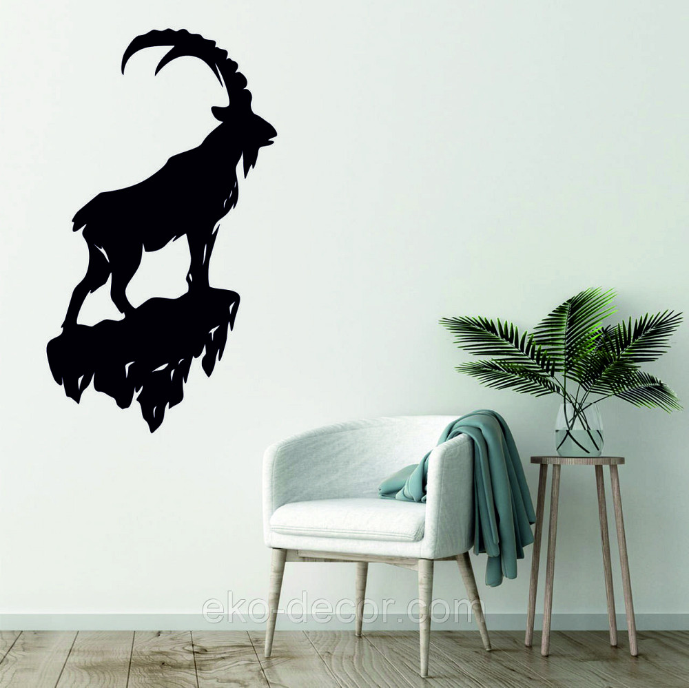 Декоративное настенное Панно «Горный Козел» Декор на стену 90*56 см, Черный Киев - изображение 4