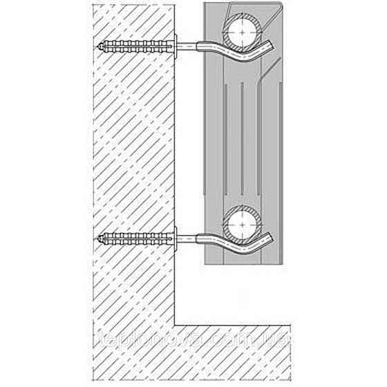 Комплект кронштейнів радіатора CRISTAL NS-1015 штирковий прогумований із дюбелем Ø9х170 мм (2 шт.) Чернівці