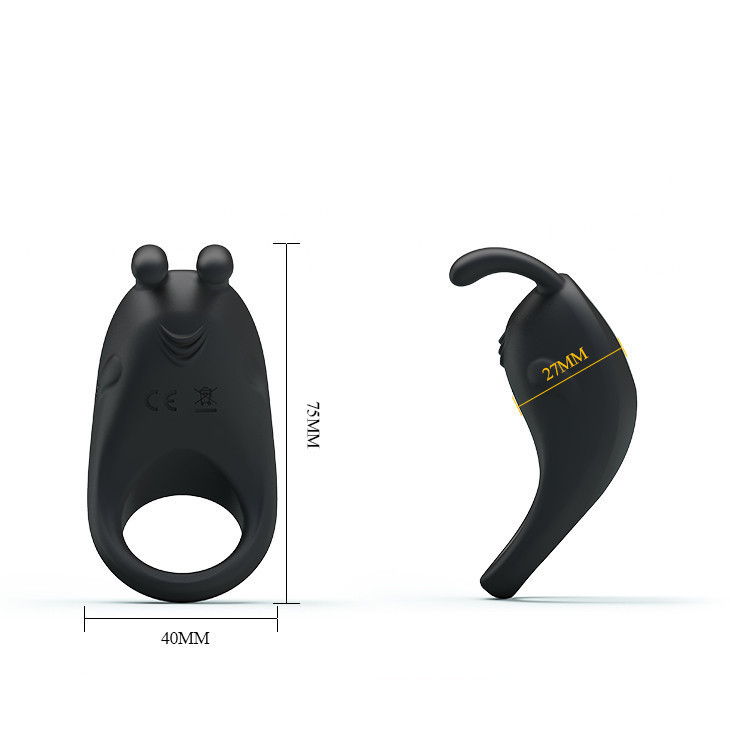 Эрекционное виброкольцо Pretty Love Rabbit Vibrator с клиторальной стимуляцией, черное Sex Aura Киев - изображение 8