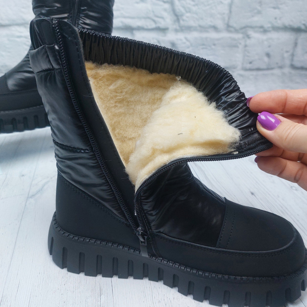 Детские зимние дутики термо черные для девочек  34,35 Николаев - изображение 5