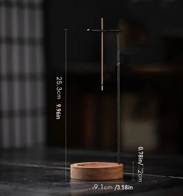 Декоративна дерев'яна підставка для аромапаличок. Тримач для пахощів в стилі Дзен з піддоном для зол Київ - фото 4