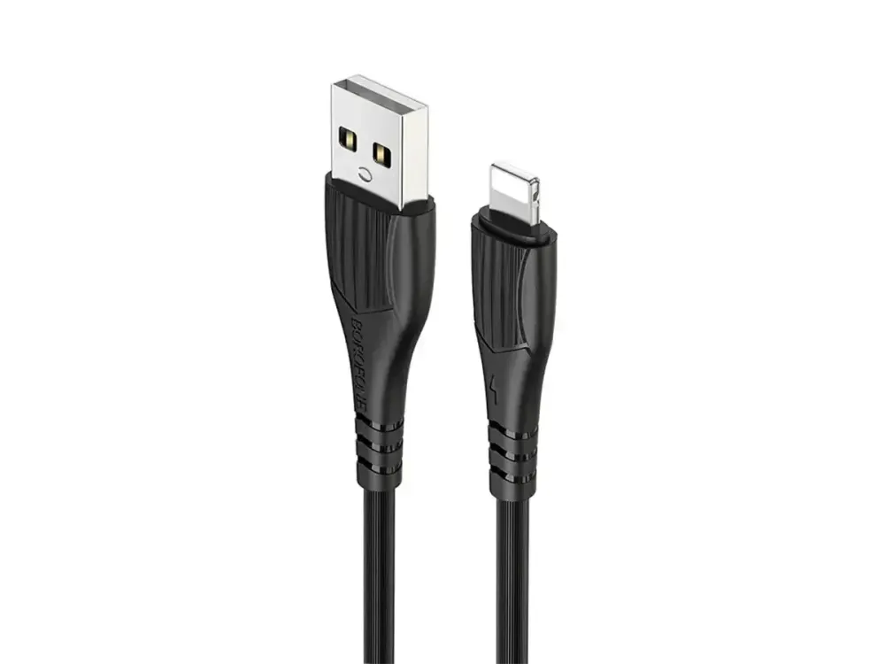 Кабель USB - Lightning Borofone BX37 Wieldy 1м 2А швидка зарядка для iPhone iPad шнур із захисним чіпом білий Одеса - фото 2