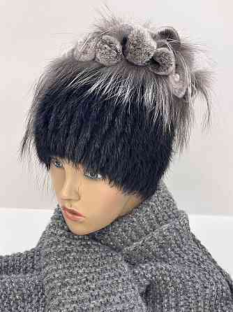 Шапка женская меховая водопад Карина Черный Харьков