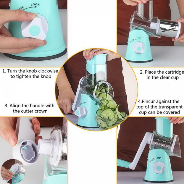 Овочерізка для страв голубая, Овочерізка для продуктів, Мультислайсер кітчен майстер EU-37 Львів - фото 17