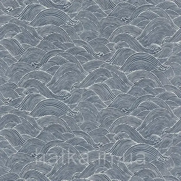 Шпалери вінілові на флізеліні Rasch Clasik 0,53х10 абстракція хвиля темно-синя біла Київ - фото 2