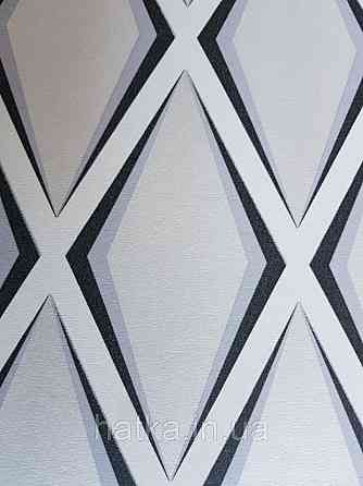 Шпалери флізелінові Decoprint Elisir EL21064 геометричні фігури 3д ромби сірі білі чорні Київ