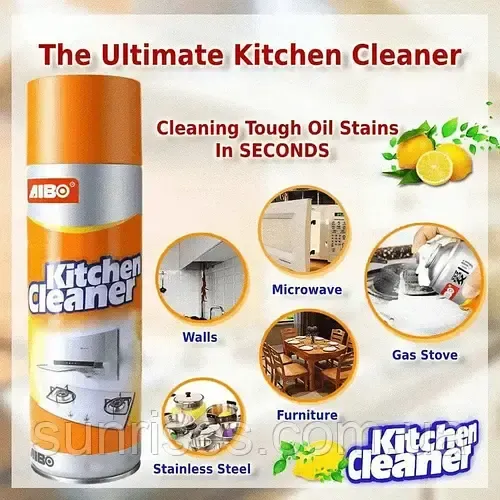 Kitchen Cleaner пенный очиститель от жира грязи давнишних наслоений для кухни ванны вытяжки Китчен клинер Коломия - фото 4
