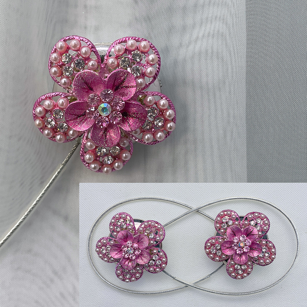 Магніти для штор та гардин "Flowers" набір 2 шт Рожевий (81-242) Київ - фото 1