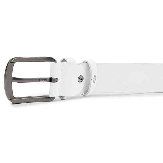 Ремень кожаный унисекс Vintage 20729 Белый Киев