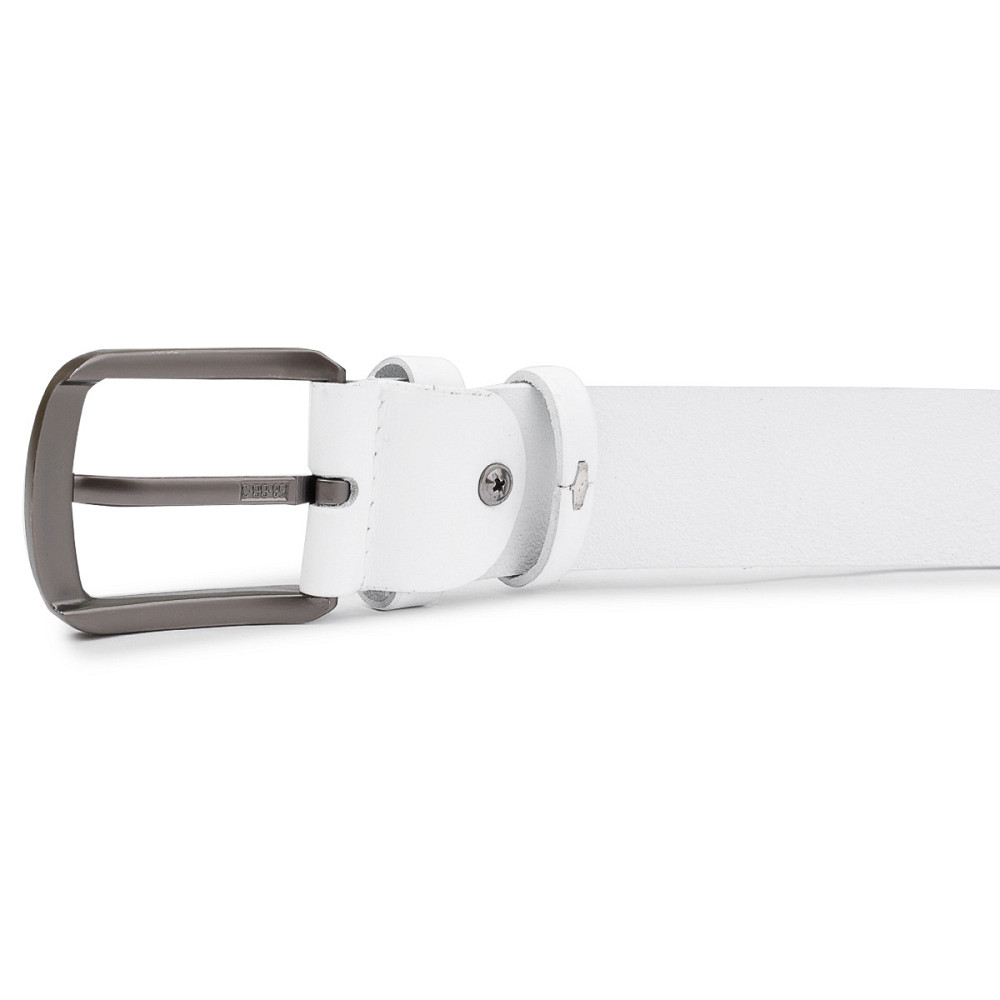 Ремінь шкіряний унісекс Vintage 20729 Білий Київ - фото 3