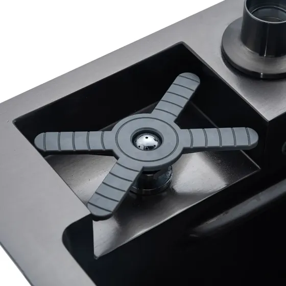 Кухонная мойка GAPPO GS 7547-19 PROFI 750*470 в комплекте со смесителем (3.0/0.8 мм) оружейная сталь Киев