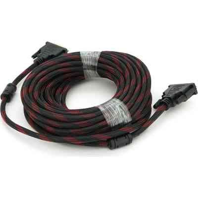 Кабель мультимедийный DVI M to DVI M 10.0m 24+1pin black/red Merlion (YT-DVI(M)/(M)NY/RD-10m) Винница