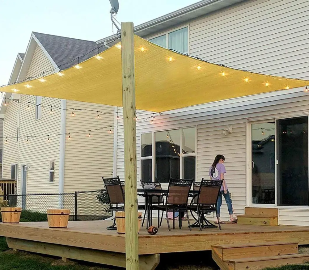 Тент навіс затіняючий квадратний 3х3м Оксфорд (Бежевий) Вінниця - фото 3