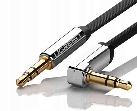 Аудиокабель UGREEN 3.5mm, 1м, прямой и угловой, черный Киев