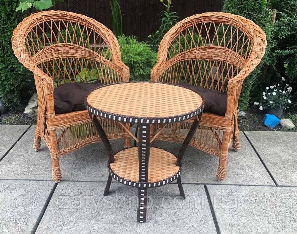 Комплект плетених меблів з овальним столом із лози Київ - фото 7