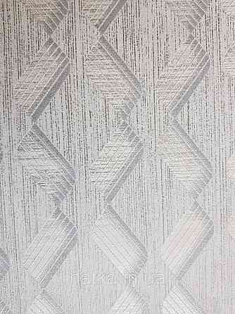 Шпалери метрові вінілові на флізелін Marburg Villa Romana геометрія смужки зигзаг сріблясті на бежевому Київ