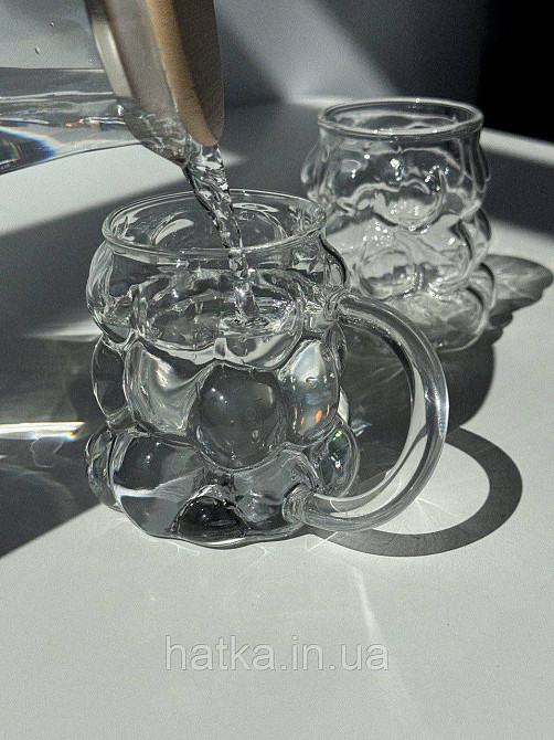 Кухоль скляний "Облачко" 350 мл 102-766 прозорий фігурний для дому та ресторану Київ - фото 3