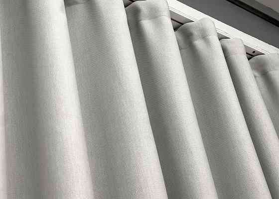 Двусторонняя шторная ткань блэкаут с льняной фактурой, коллекция “Scandi” цвет пепельный 1898ш Киев