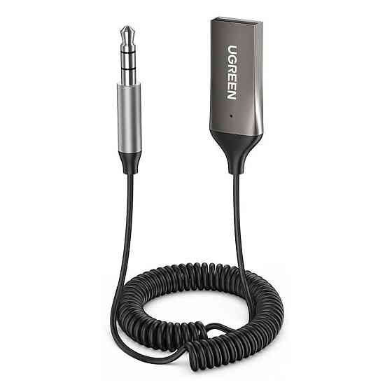 Bluetooth-адаптер Ugreen 70601 Bluetooth 5.0 автомобільний AUX з мікрофоном CM309 (Сірий) Николаев
