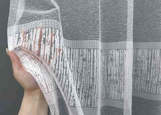 Тюль жаккард, цвет белый 1628т Киев