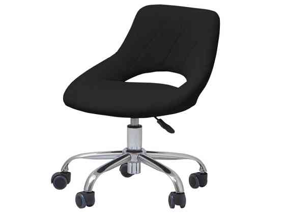 Стілець для майстра педикюру 355, зі спинкою Чорний Київ